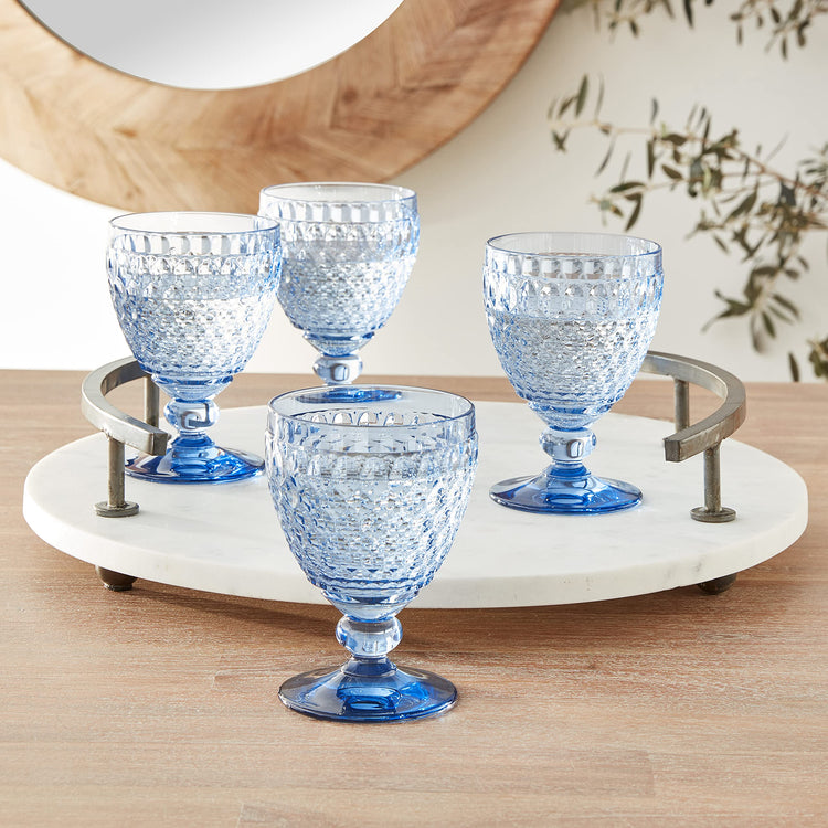 Boston Crystal Bowl (Blue / Claret)