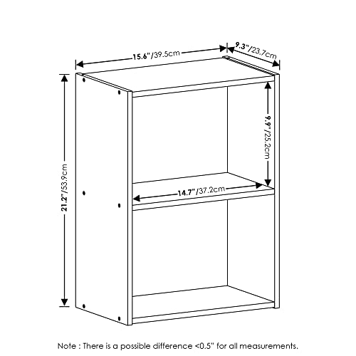LUDER 2 Tier Book Shelf (Blackwood / 2-Tier, 9 x 16 x 21)