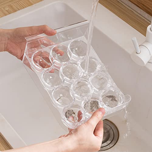 Egg Holder for Refrigerator Drawer Type Egg Container for Refrigerator BPA Free Fridge Organizer (12 Egg Holder)