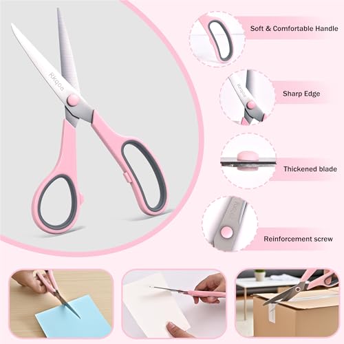 24 Pack 8“ All Purpose Titanium Scissors Heavy Duty for Everyday Use (Titanium / 24 Pack)