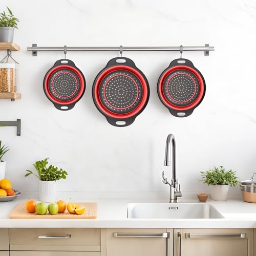 Collapsible Colander 3 (Gray-Red)