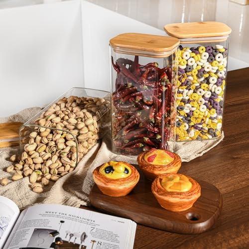 56oz 1.8Qt Rectangle Glass Storage Containers with Lids 4 (56oz*4)