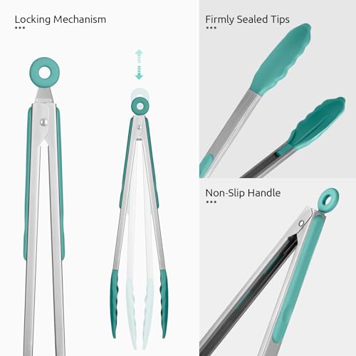 Kitchen Tong for Cooking (Aqua Sky / 9+12 inch)