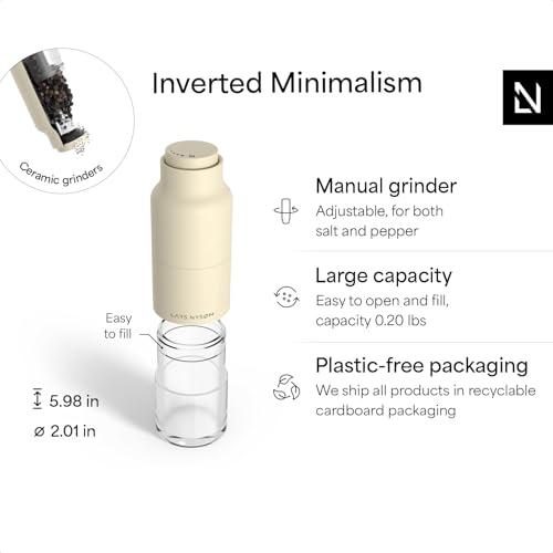Salt and Pepper Grinder Set (Set of two manual grinders / Almond Beige)