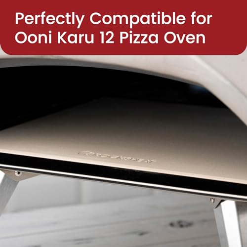 13.2" x 13.2" x 0.6" Square Cordierite Pizza Baking Stone Perfectly Compatible for Ooni Karu 12 Pizza Oven (13.2" x 13.2" x 0.6")