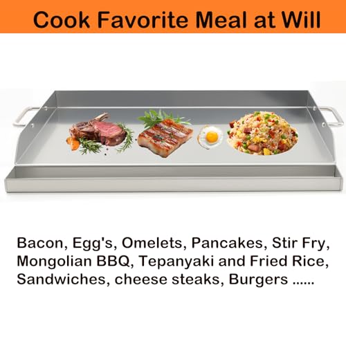 Universal Stainless Steel Griddle Flat Top Plate Grill (23" x 2.2" x 16")