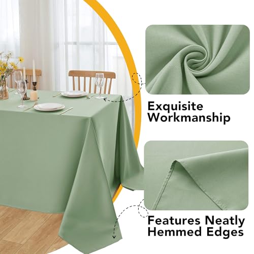 10 Pack Sage Green Tablecloths for Rectangle Tables (Sage Green / 70x120 In, 10 Pack)