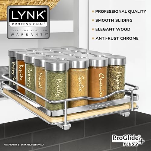 lite™ Pull Out Spice Organization for Cabinets (Wood / 8-1/4" - 1 Tier)