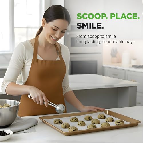 Nonstick XL Cookie Sheet Baking Pan (1-Pack / Gold)