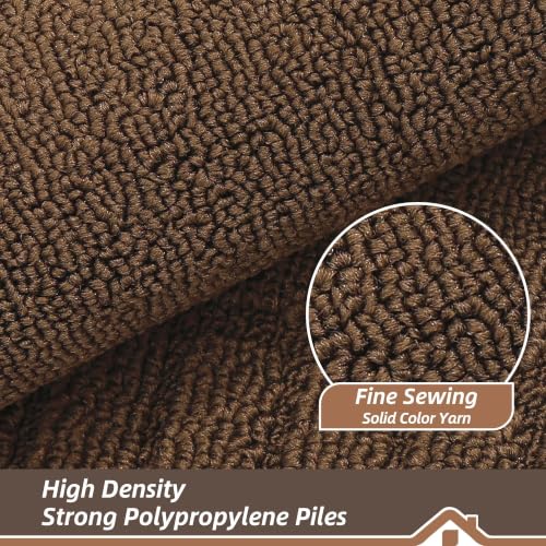 Kitchen Rugs Non Slip Washable 2PCS (Brown / 24"x35"+24"x60" (Rectangular))