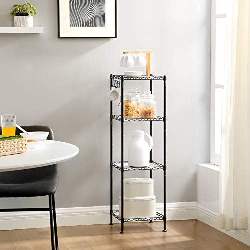 4 Tier Bathroom Shelf (Ink Black + Translucent / 4 Tiers (11.8"W))