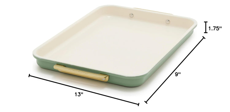 Bakeware 13" x 9" Ceramic Nonstick Quarter Sheet Pan (13" x 9" Quarter Sheet Pan / Sage Green)