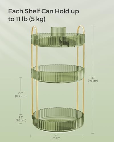 3 Tier Makeup Organizer (Pale Green / Round)