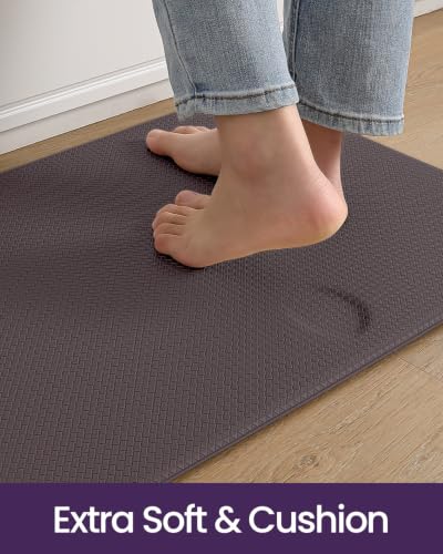 Kitchen Floor Mats Cushioned Anti Fatigue (Brown / 59"l X 17"w X 0.4"th)