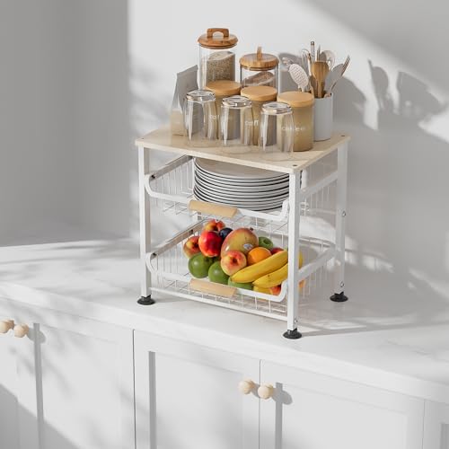 3 Layer Kitchen Fruit Storage Basket Snack Rack (White 3-layer Rack)