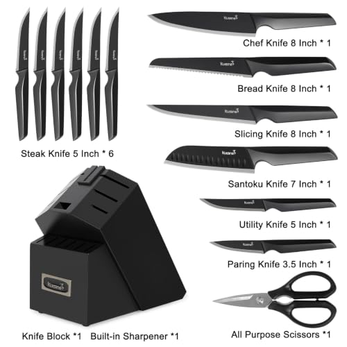 15 Piece Knife Set with Block (EX Black / 15 pieces)