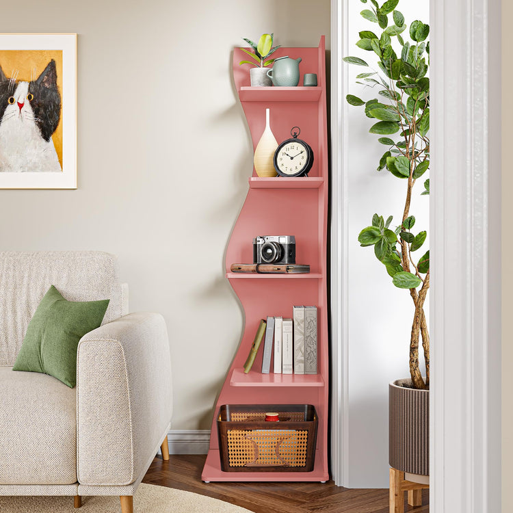70 Inch Corner Shelf (Pink / 2 Pack)