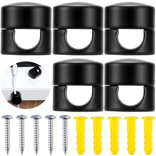 5 Sets Charger Holders for Cords (5 Sets / Matte Black)