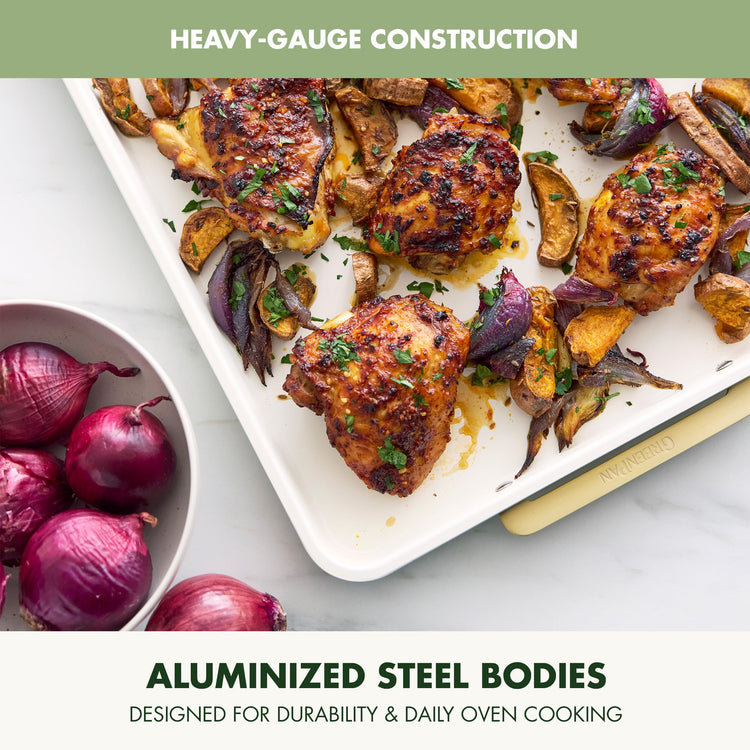 Bakeware 13" x 18" Ceramic Nonstick Half Sheet Pan (13" x 18" Half Sheet Pan / Sage Green)