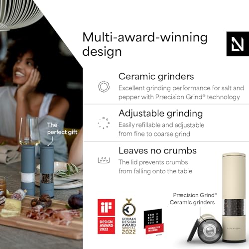 Salt and Pepper Grinder Set Manual (Almond Beige / Set of two manual grinders)