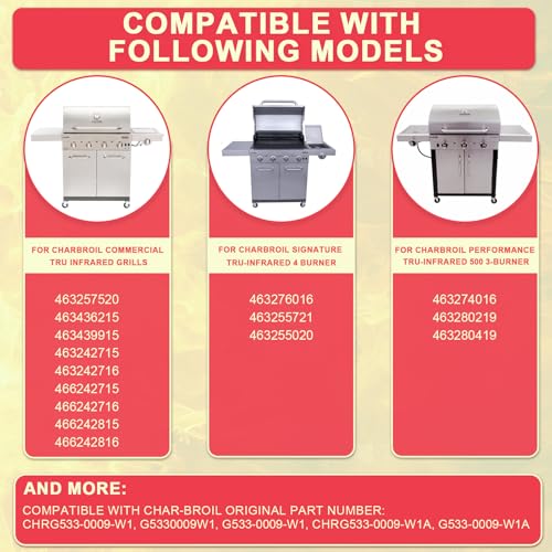 Full Size Griddle Inserts for Charbroil Commercial Tru Infrared Gas Grills (26.4" x 16.9" x 2")