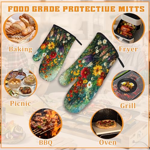 Vintage Flower Fields Oven Mitts and Pot Holders (Vintage Flower Fields)