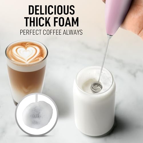 Powerful Double Whisk Milk Frother Handheld (Amazing Pink / OG Frother)