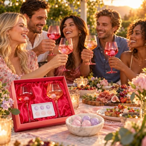 Romance Red & Pink Crystal Wine Glasses (Romance)