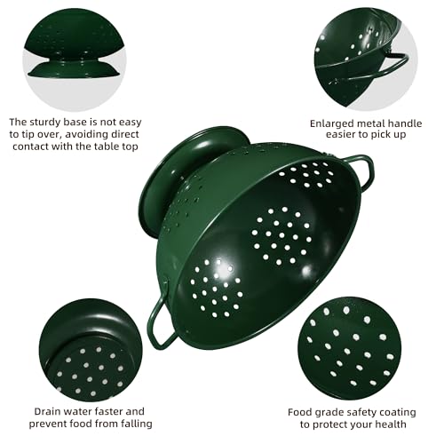 Metal Colander Set of 3 (Dark Green)