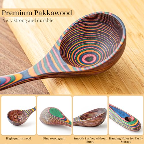 Pakkawood Rainbow Deep Soup Ladles (1 PC Rainbow Ladle)