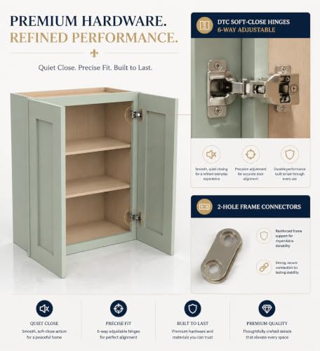 Wall Mounted Cabinet (Jade Green / 24" W x 12" D x 30" H)