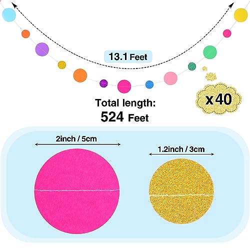 40 Pieces Dot Garland Banner Hanging (Rainbow)