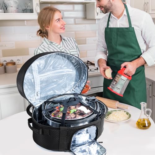 Insulated Slow Cooker Carrying Bag for 6 (Style A / Black)