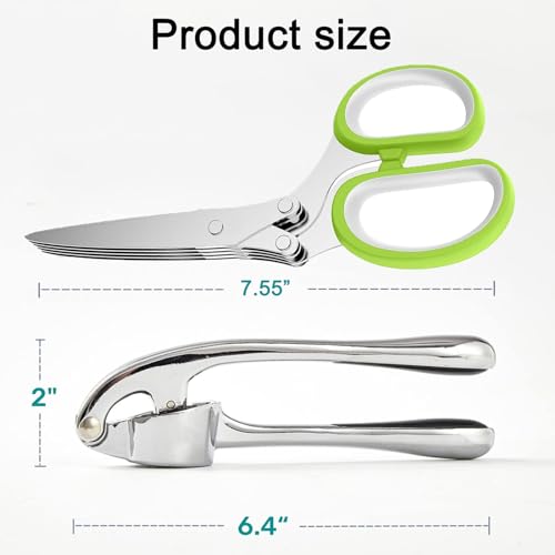 Garlic Press Stainless Steel (Silver+Green)