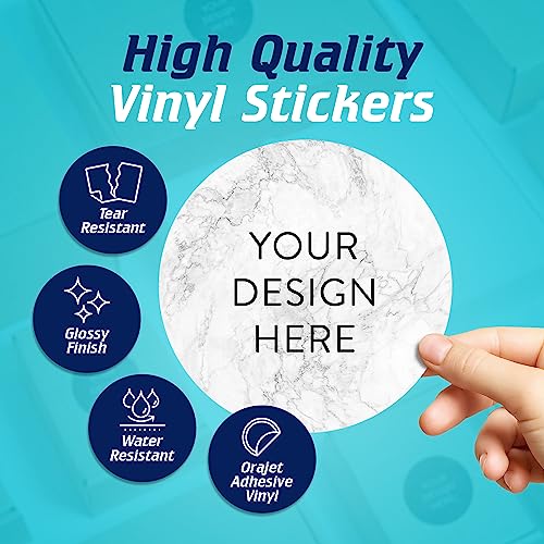 100 Custom Vinyl Stickers (Silver Marble / 6x6)