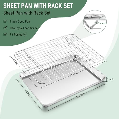 Quarter Sheet Pan with Wire Rack (12*10 Inch)