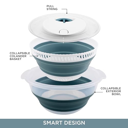 Collapsible Salad Spinner (Blue)