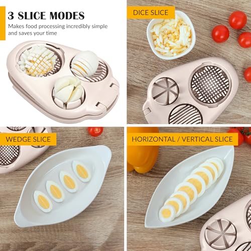 Egg Slicer for Hard Boiled Eggs (Light Beige)