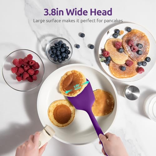 Silicone Turner Spatula Set of 2 (Purple / 13.6 in)