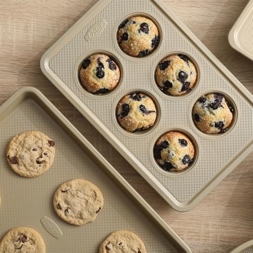Verlice 5 Piece Carbon Steel Baking Pans Bakeware Set W (5-Piece Bakeware Set / Champagne Gold)