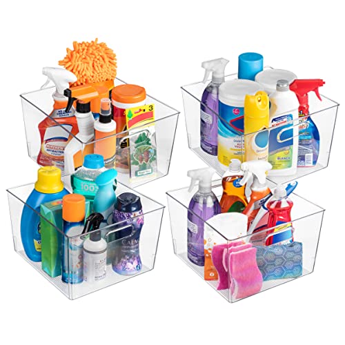 Clear Plastic Storage Bins for Kitchen (8 Pack)