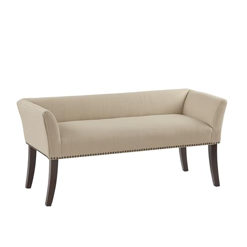 Accent Bench Upholstered with Nailhead Trim (Tan)
