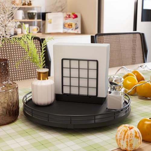 13" Lazy Susan Turntable Organizer for Table Top (Black / 13")