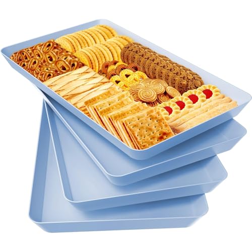 4 pcs Serving Tray for Entertaining (Blue)