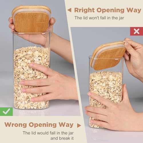 Glass Food Storage Jars Square 61oz (Square-61oz3pc)