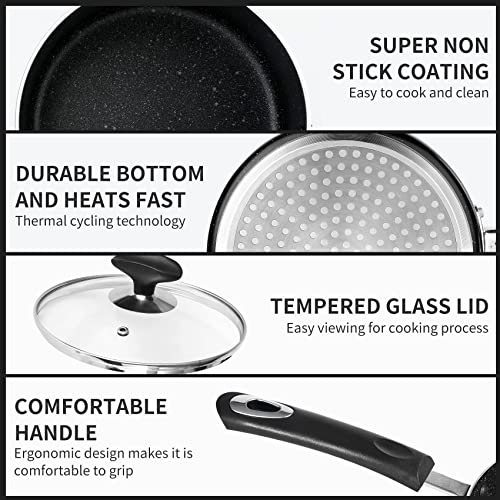 Nonstick Saucepan Set (Black / 1+2 sets)