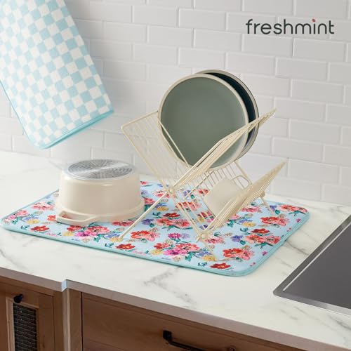 Dish Drying Mats 2 Pack (18''X24'' / Checkerboard Florals)