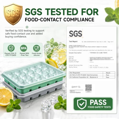 Ice Cube Trays Set of 2 (Green+Gray)