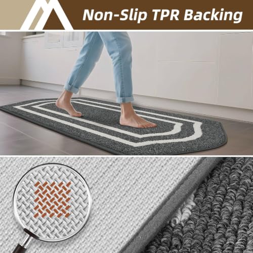 Long Kitchen Floor Mats and Rugs Non Slip Washable (Dark Grey / 24"x 79 ")