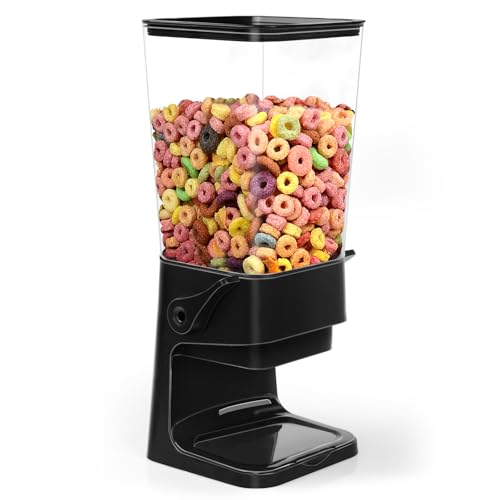 Cereal Dispenser Countertop with 4 Pack Bowls and Spoons 5.5 Qt (5.5Qt & Black & 2pack)
